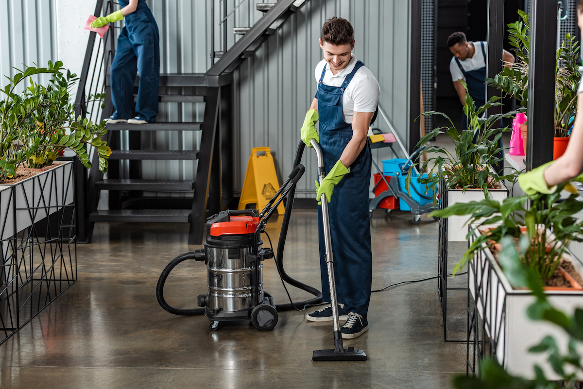 cleaning workers